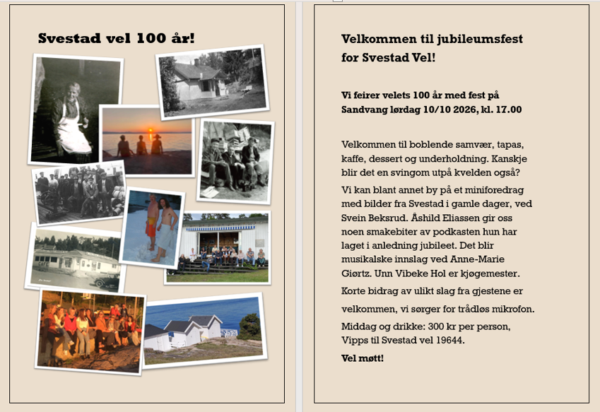 Svestad vel 100 år!